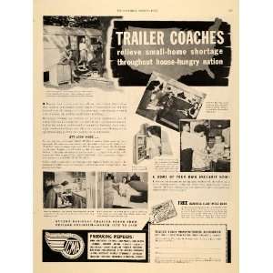  1946 Ad Trailer Home Coaches Mobile House Kitchen Bed 