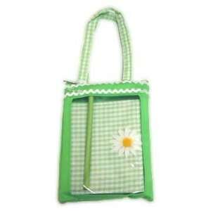  Gingham Zippered Purse with Accessories Green By The Each 