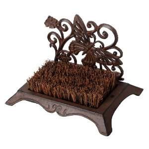  Cast Iron Boot Scraper with Butterfly Patio, Lawn 