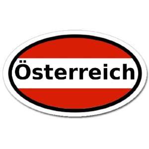   Österreich in German and Austrian Flag Car Bumper Sticker Decal Oval