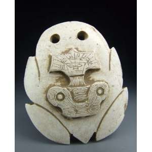 Jade Frog Funeral Object with Mask Pattern from Liangzhu Culture 