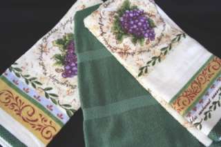   Green Gourmet Gallery Velour & Terry Plush Kitchen Towels NWT  