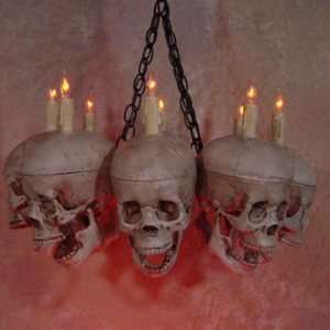 Life Size Skull Chandelier with 8 Skulls 