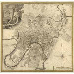  1745 map of Moscow, Russia