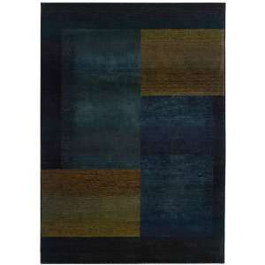 Transitions Blue and gold contemporary area rug 6.70 x 9.10.  