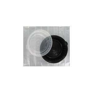  Black Round Food Container w Lid   23 oz RPI
