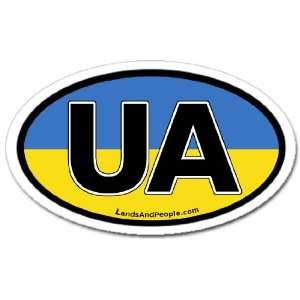  Ukraine UA Flag Car Bumper Sticker Decal Oval Automotive