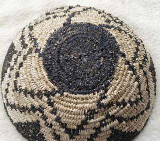 Apache Indian Basket  Large Good provenance Dark Brown Design on Tan 