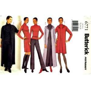Butterick 6771 Sewing Pattern Misses Jacket Duster Top Dress Skirt 