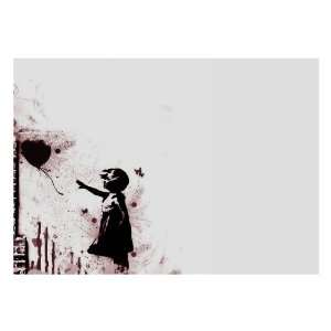 BANKSY TRIBUTE GIRL WITH BALLOON ABSTRACT LIMITED PRICE SALE DISCOUNT 