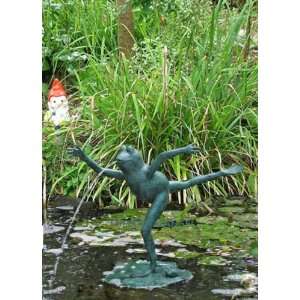  bronze frog statue gothic fountain use sculpture new 