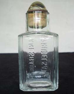 ANTIQUE APOTHECARY PHARMACY OCTAGONAL GLASS BOTTLE  