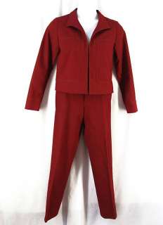 COMPANY ELLEN TRACY Womens Pant Suit Size 4 Red Denim  