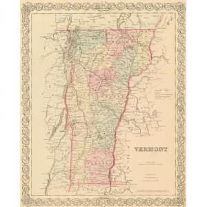  Colton 1855 Antique Map of Vermont
