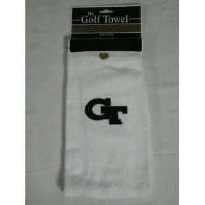   Georgia Tech Collegiate Golf Towel Devant White NEW
