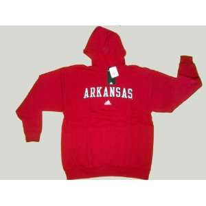 University of Arkansas Razorbacks Red Adidas Hooded Sweatshirt Medium