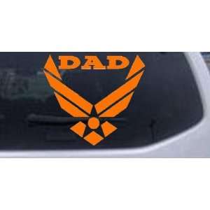 Orange 3in X 3.3in    Air Force Dad Military Car Window Wall Laptop 