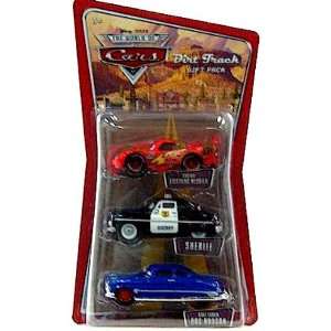   Figure 3 Pack Cactus McQueen, Dirt Track Doc & Sheriff Toys & Games