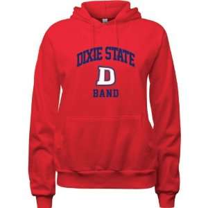 Dixie State Red Storm Red Womens Band Arch Hooded Sweatshirt  