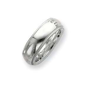  7mm Millgrain Comfort Fit Band Ring   Size 4.5 