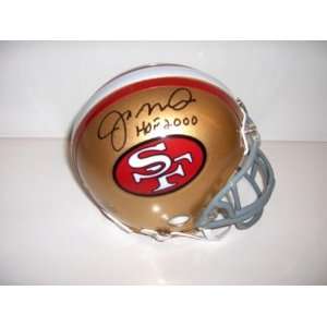  Joe Montana Signed 49ers Mini Helmet w/HOF 2000 Sports 