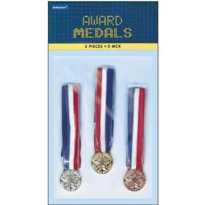  Award Metal 3 Pack 1 1/2 Bronze, Silver & Gold Arts 