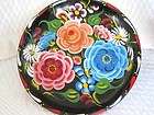 vivid flowers folk art hand painted mexican batea vintage wood