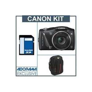 Canon PowerShot SX150 IS Digital Camera Kit   Black   with 
