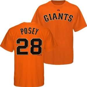  Buster Posey #28 Name & Number T Shirt (Orange)