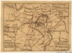 1864 Civil War map of Wilderness, Virginia  