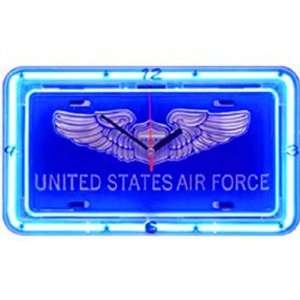  UNITED STATES AIR FORCE Neon License Plate Clock