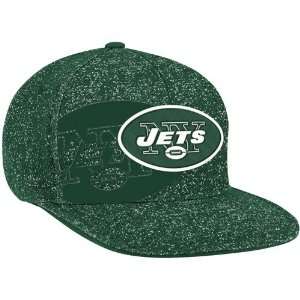 Jets Hats  Reebok New York Jets Heathered Flat Brim Sideline Flex Hat 