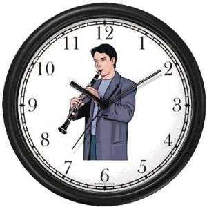   Musician   Wall Clock by WatchBuddy Timepieces (Slate Blue Frame