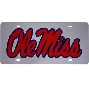   Rebels Silver W/Red Ole Miss License Plate