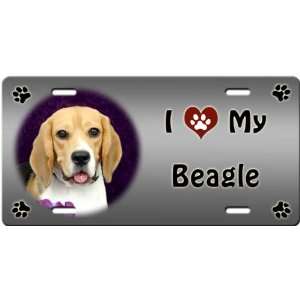  I Love My Beagle License Plate
