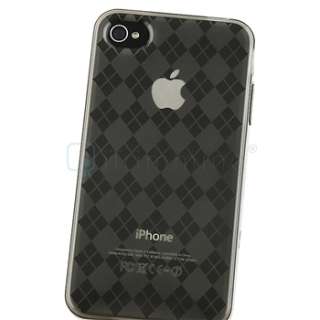Smoke Argyle TPU Rubber Skin Case Cover+PRIVACY LCD Protector for 