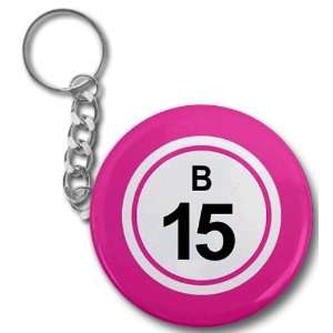  Creative Clam Bingo Ball B15 Fifteen Pink 2.25 Inch Button 