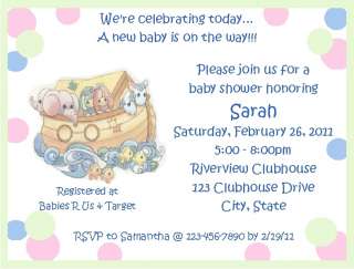 Personalized Noahs Ark Baby Shower Invitations  