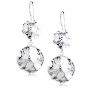  Zina Sterling Silver Sahara Collection Drop Disc Earrings 