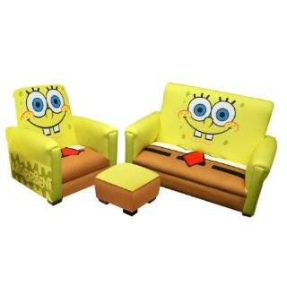 Nickelodeon Deluxe Toddler Sofa, Chair and Ottoman Set, Sponge Bob
