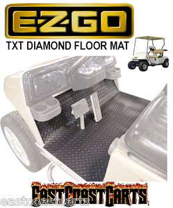 EZGO TXT 2001 Newer Golf Cart Diamond Floor Mat Black Rubber  