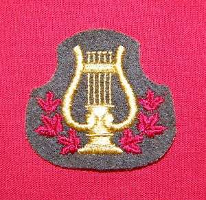 Canadian Army Cadet Trade Badge  MUSICIAN SENIOR Khaki  