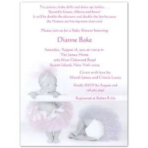    2 Ballerina Babies Baby Shower Invitations   Set of 20 Baby