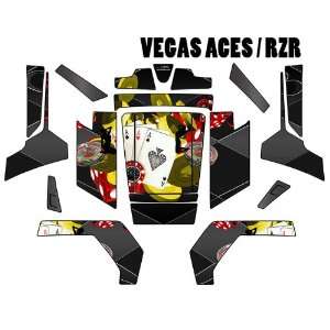 POLARIS RZR GRAPHICS DECAL VEGAS ACES GRAY BACKGROUND YELLOW CHIPS