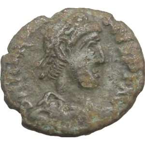   Roman Coin of MAGNUS MAXIMUS Camp Gate 2 Turrets 
