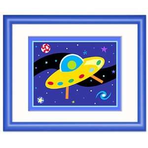  Out Of This World Blue Framed Flying Saucer Wall Print 