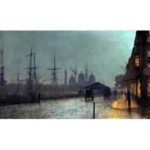  Humber Dockside, Hull by John Atkinson Grimshaw. Size 22 