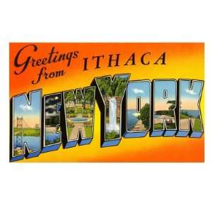  Greetings from Ithaca, New York Giclee Poster Print