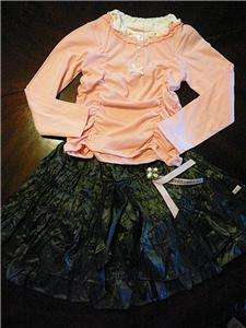 NWT Pom Pom Seresh Skirt Charcoal Silver Roosjes Pink Top 8 128  