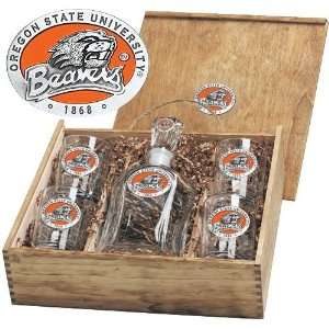  Oregon State OSU Beavers Capitol Decanter Boxed Set